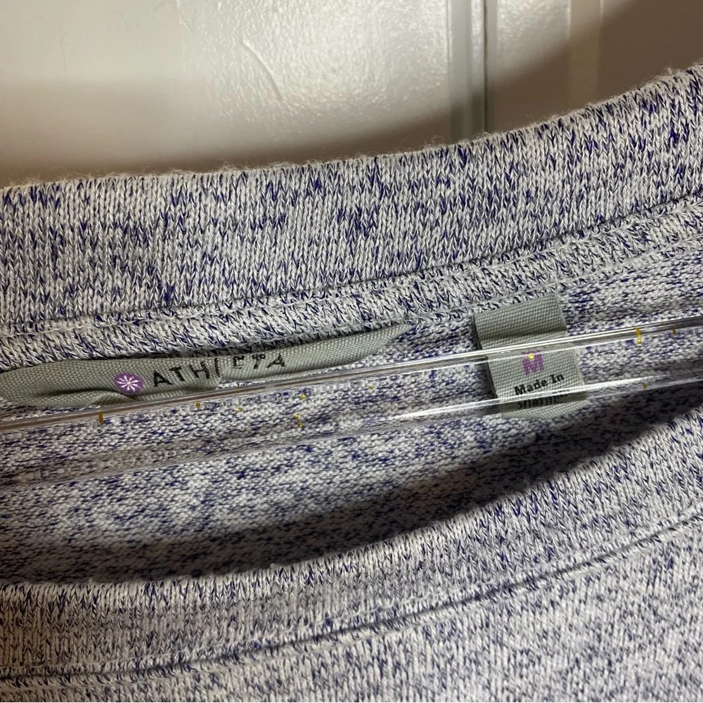 Athleta Luxe Pose Gray Purple Marled Long Sleeve Scoop Neck Tunic Top Me… - Picture 6 of 11